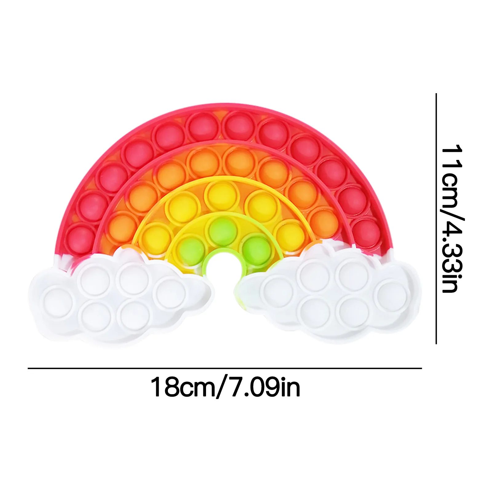 Juguete sensorial de descompresi&oacute;n de arco&iacute;ris para ni&ntilde;os, juguetes antiestr&eacute;s, simples, hoyuelos, novedad y extra&ntilde;o-5