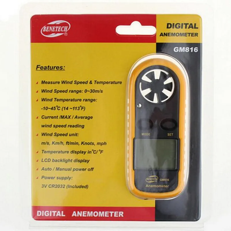 Mini Digital Wind Speed Meters GM816 Pocket Anemometers Gauge Meter 30m/s (65MPH) | Инструменты