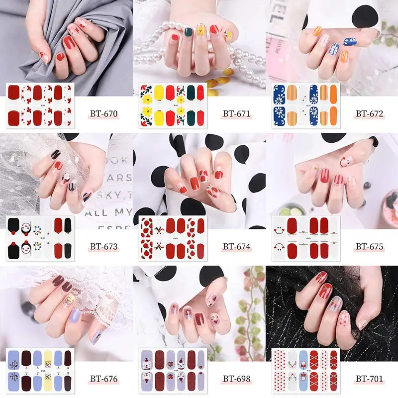 

1 Set Nail Sticker Full Cover Wraps Decoration DIY Manicure Slider Nail Vinyls Decals SEC88