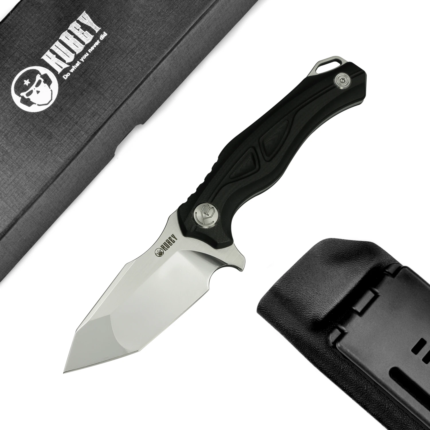 KUBEY KU230 тактический нож с фиксированным лезвием и ножной Kydex D2 лезвие и Ручка G10 для выживания на открытом воздухе самообороны и EDC