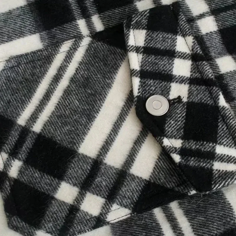 Пиджак женский в клетку с отложным воротником длинным рукавом осень 2021 | Женская