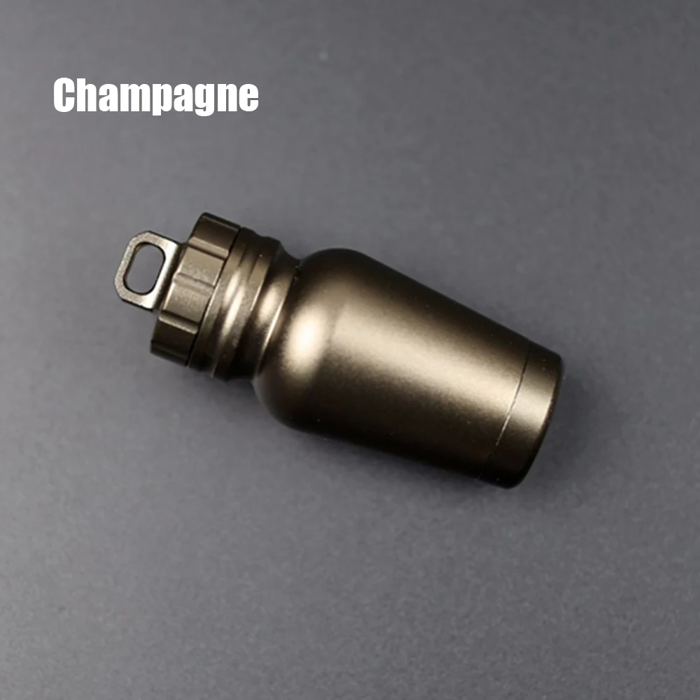 Champagne 1 шт. 3 цвета Портативный из алюминиевого сплава мини Водонепроницаемый EDC бутылки канистра медицина уплотнение капсула бутылка Походное Снаряжение - Цвет: Champagne