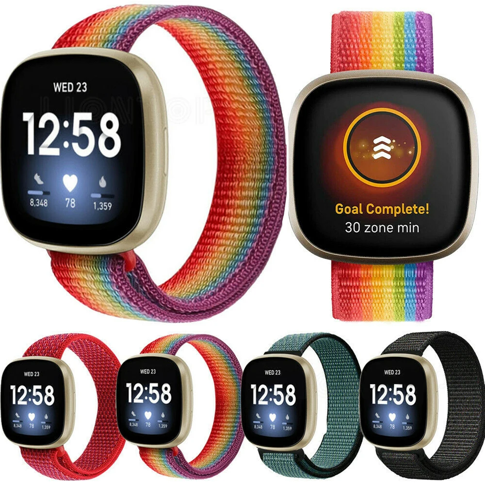 Нейлоновая петля ремешок для Fitbit Versa 3/чувство Смарт Браслет женщин Мягкий