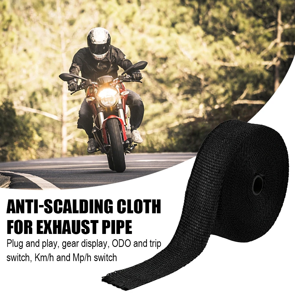 

Motorcycle Exhaust Pipe Anti-Scalding Cloth 5/10/15m Long Anti-Scald Cloth Insulated Tape Banana Belt For Car Exhaust Pipe