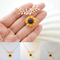 ornament cross border new arrival fashion sunflower necklace leaves flowers europe and america creative women