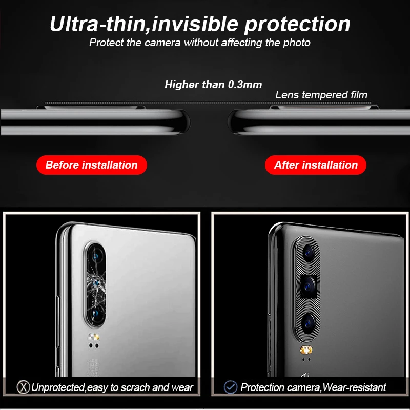 Цветная камера крышка объектива для huawei P30 P 30 кольцо покрытие алюминия для huawei P30 Lite P30 Pro камера защитное кольцо защита