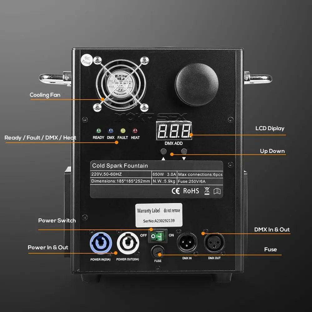 650 Вт холодная искра машина DMX 512 пульт дистанционного управления Искра фейерверк