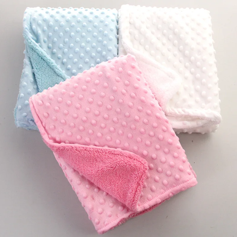 

Baby Blanket & Swaddling Newborn Thermal Soft Fleece Blanket Winter Solid Bedding Set Cotton Quilt Infant Bedding Swaddle Wrap