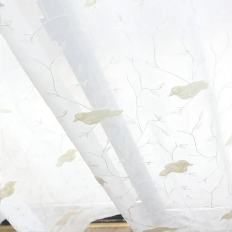 Очаровательные расшитой птицами ткани занавески полиэстер хлопок дети мальчики