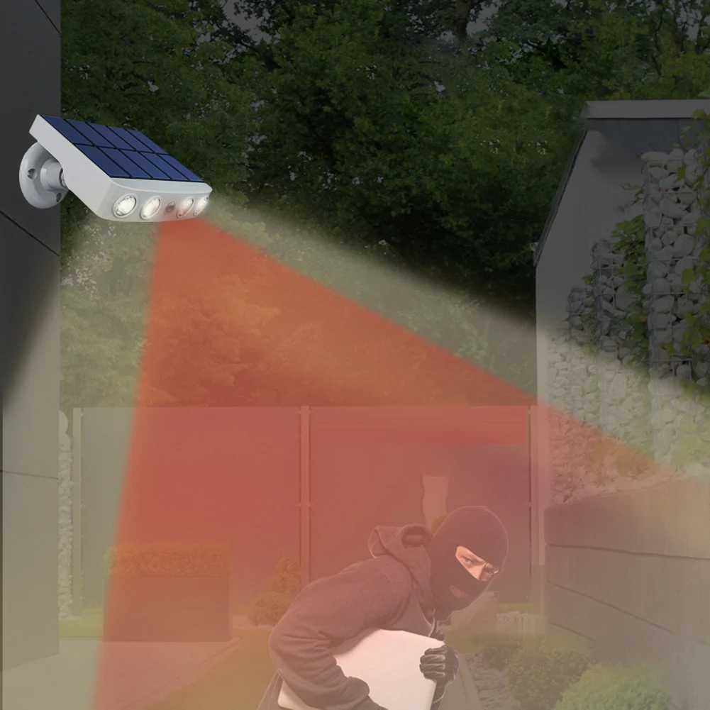 

2pcs 4 LED Solar Wall Lamps Garden Motion Sensor Light Outdoor Lawn Lamps