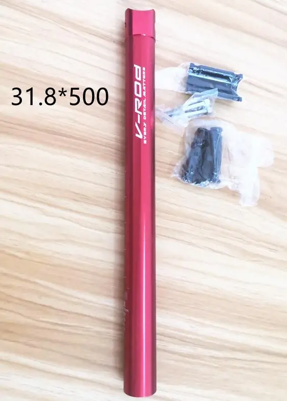 31.8X 500mm red Дорожный велосипед 33,9*580 мм Алюминий CNC из алюминиевого сплава/Шоссейный велосипед седло велосипеда сиденья MTB Запчасти для велосипедов складной велосипед 3,18/30,8/27,2*350/500 мм - Цвет: 31.8X 500mm red