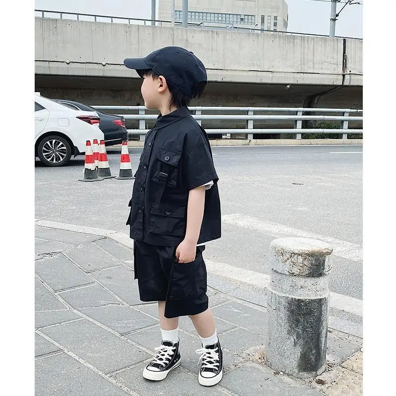 

Children's Summer Suit Boys Short Sleeve Shorts Handsome Two-piece Summer Baby Korean Leisure Tooling Clothes fashion clothes