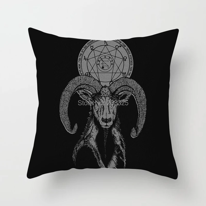 Наволочка ZENGIA с дьяволом козой сатаной декоративная наволочка для дивана