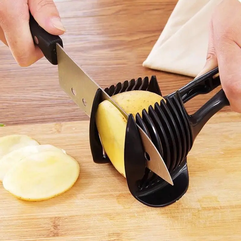 

Kitchen Gadget Lemon Tomato Potato Slicer Multifunction Egg Food Clip Clever Onion Cutter Salad Kitchen Cooking Accessories