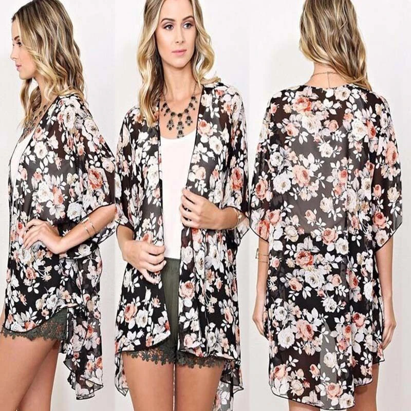 

Kayotuas Women Bikini Cover-Up Floral Print Open Stitch Girls Beachwear Swimsuit Hot Sale Boho Fashion Ladies Swimwear