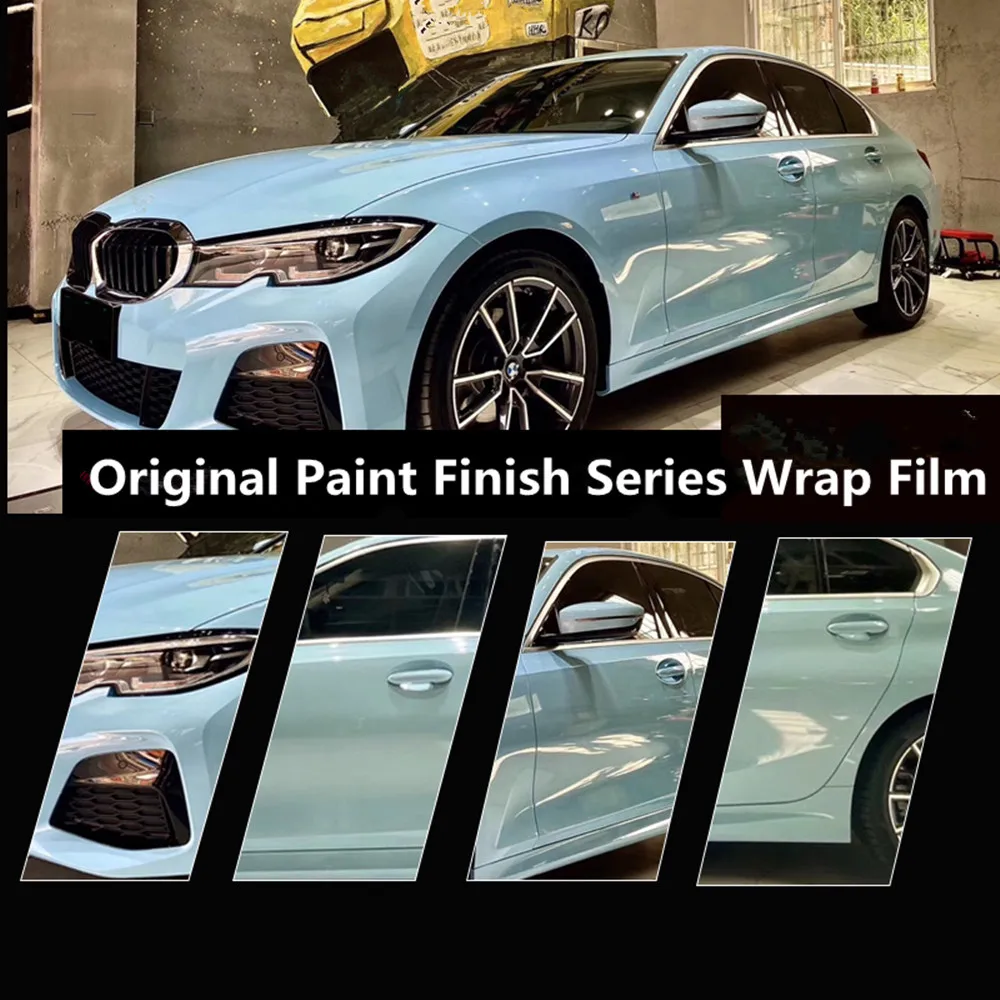 

Sunice Ice Blue Glossy Car Wrap Vinyl Film With Air Bubble Free Motorcycle Car Wrapping 10/20/30/40/50*152CM