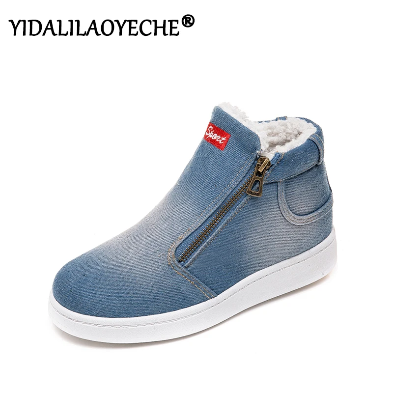 Женские зимние ботинки классические ковбойские повседневная обувь на молнии