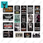 Металлический плакат для тренировок в тренажерном зале, Металлический Настенный декор для мужчин, жестяной знак, декоративная пластина