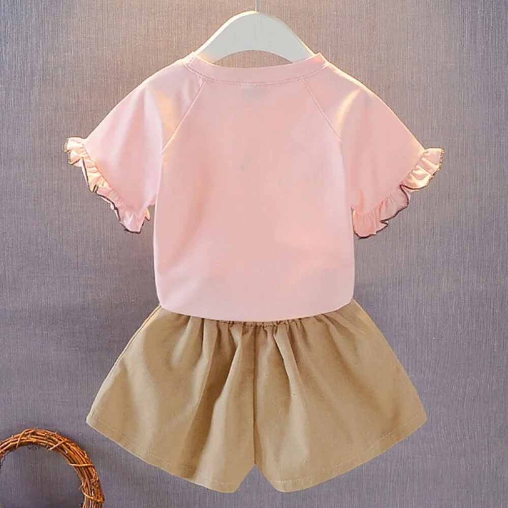 

Two-piece Children Girls' T-shirt And Shorts Sports Suits Casual Summer Clothes