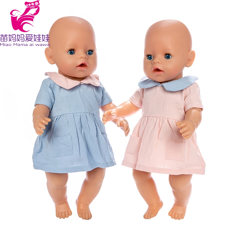 

Baby New Born Doll Jeans Dress Clothes Fit for 40cm Baby Doll Clothes 18 Inch American Doll Clothes