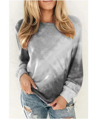 

2020 autumn and winter new fashion comfortable contrast color long-sleeved sweater female round neck loose large size ladies top