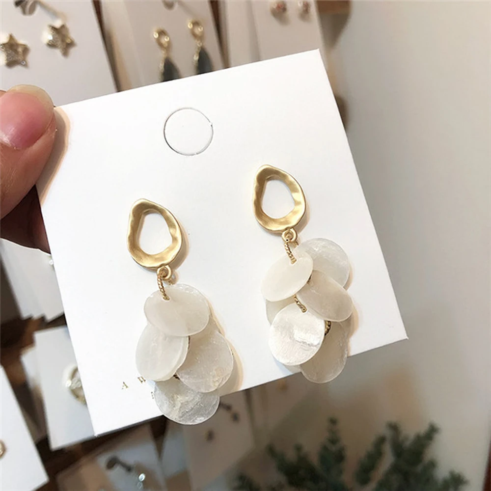 Vintage temperament shell earring minimalist style French luxury round pearl stud for women | Украшения и аксессуары