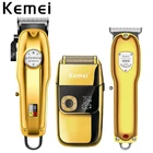 Новая профессиональная машинка для стрижки волос Kemei 2022, перезаряжаемый триммер для мужчин, бритвенный набор для стрижки волос, машинка для стрижки