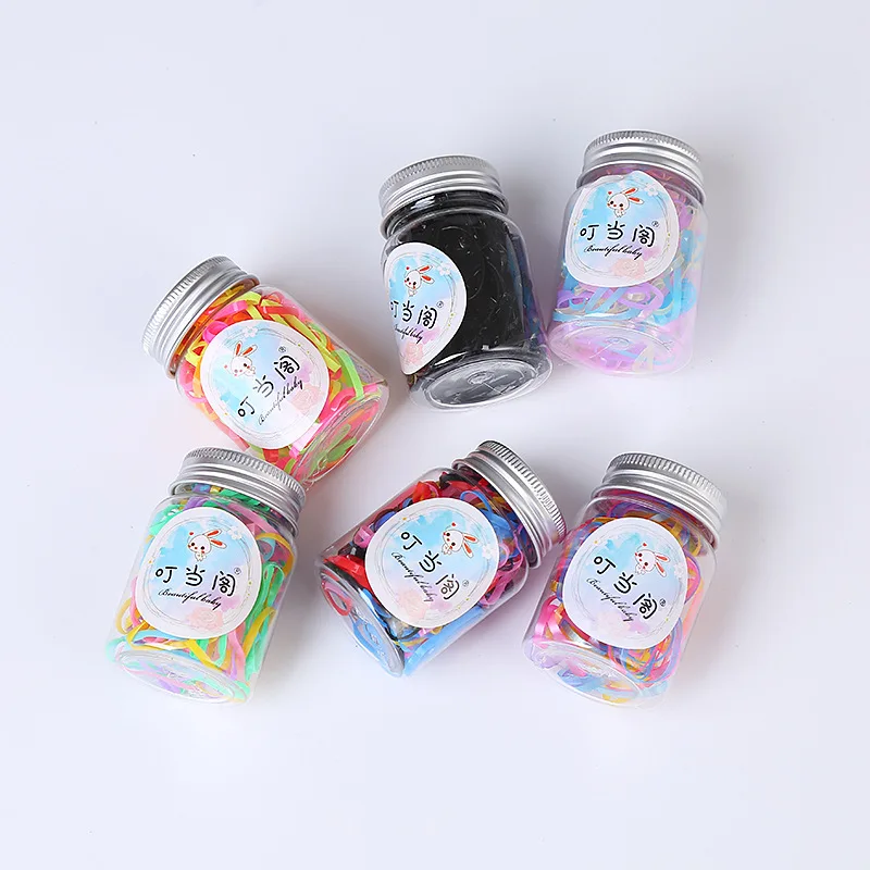 100 шт./компл. Серия ярких цветов резинки для волос девочек Резиновые Эластичные