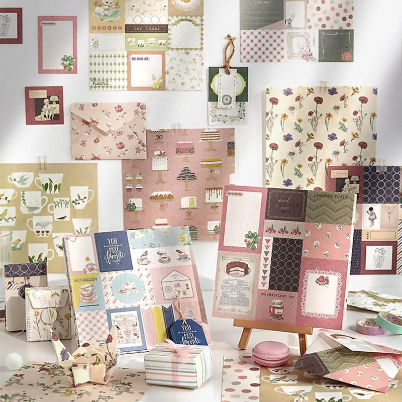 

15 листов/комплект Европейский пастырской серии Материал Бумага Ретро Блокнот журнал проект декоративные Стикеры Скрапбукинг канцелярских...