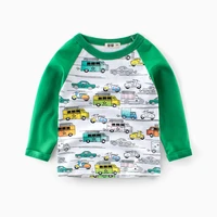 2021 spring childrens clothing long sleeved t shirt 2 8y boys cartoon cotton bottoming printed car clothes kid cute shirt