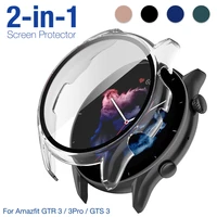 case for huami amazfit gts3 gts 3 gtr3 gtr 3 pro full coverage bumper pc hard case cover with tempered glass screen protector
