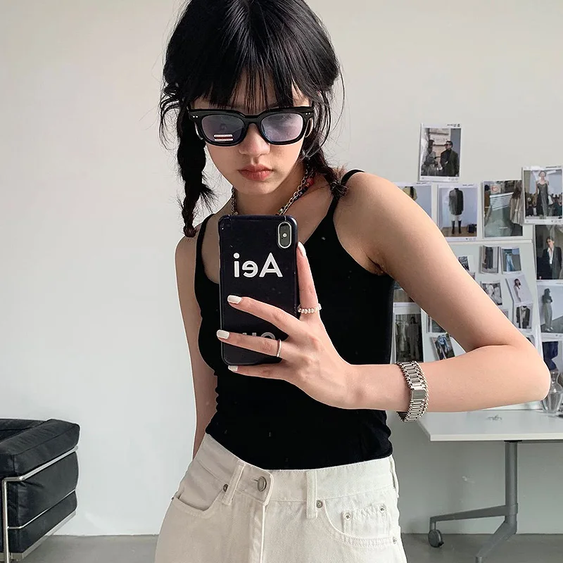 

Топ женский базовый с V-образным вырезом, повседневный укороченный топ, однотонная облегающая блузка, на лето