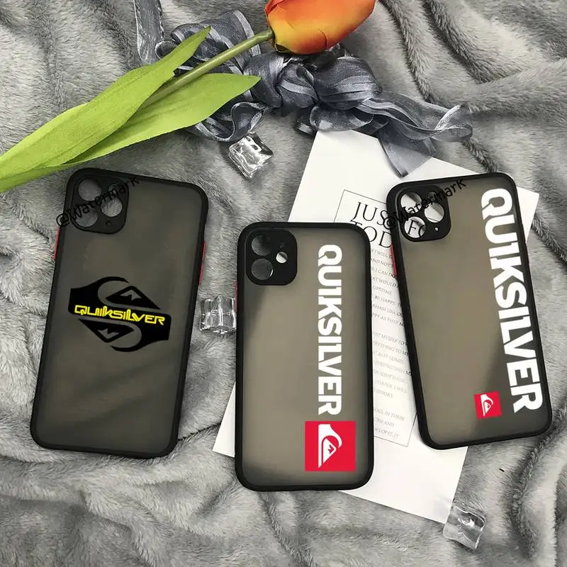 

Surf And Skateboard Quiksilver Phone Case For IPhone 12 11 Pro Max Xs Xr X 7 8 Plus Black Matte Translucent Cover