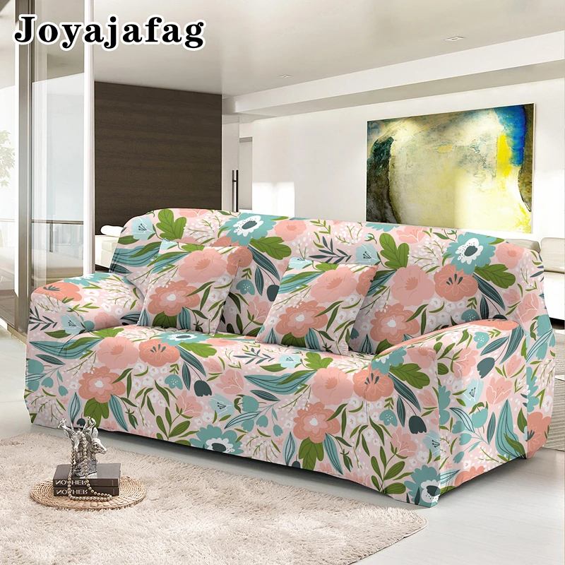 

1/2/3/4 Seaters Elastic Sofa Cover For Living Room Elegant Flowers Design Full-cover Stretch Corner Couch Covers Slipcovers