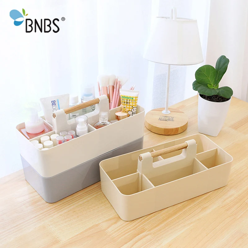 

Desktop Makeup Organizer Jewelry Stationery Storage Box Cosmetics Container Plastic Sundries Storage Boxes With Handle
