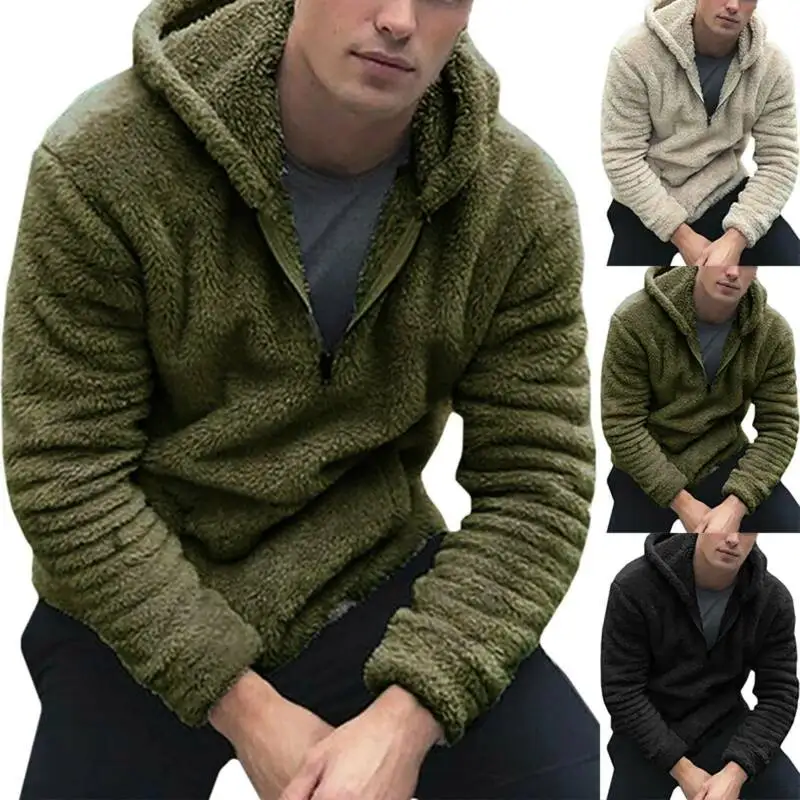

Mens Hoodie Sweatshirt Teddy Bear Fleece Coat Jumper Outwear Hoody Pullover