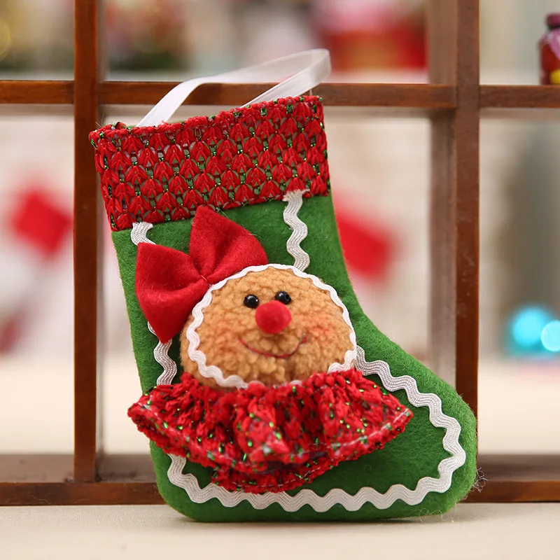 Рождественские пряничные носки для мальчиков и девочек мешок конфет Рождество