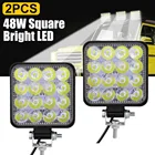Квадратный яркий светодиодный прожектор, 2 шт., 48 Вт, рабочий светильник, противотуманная фара для автомобилей, внедорожников, грузовиков, для ремонта автомобилей, кемпинга, походов, рыбалки, CSV