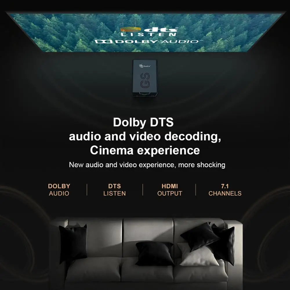 ТВ-приставка Beelink GS King X Android 9 0 4K HD Amlogic S922X-H 4 Гб DDR4 64 ГБ Dolby DTS Hi-Fi голосовое