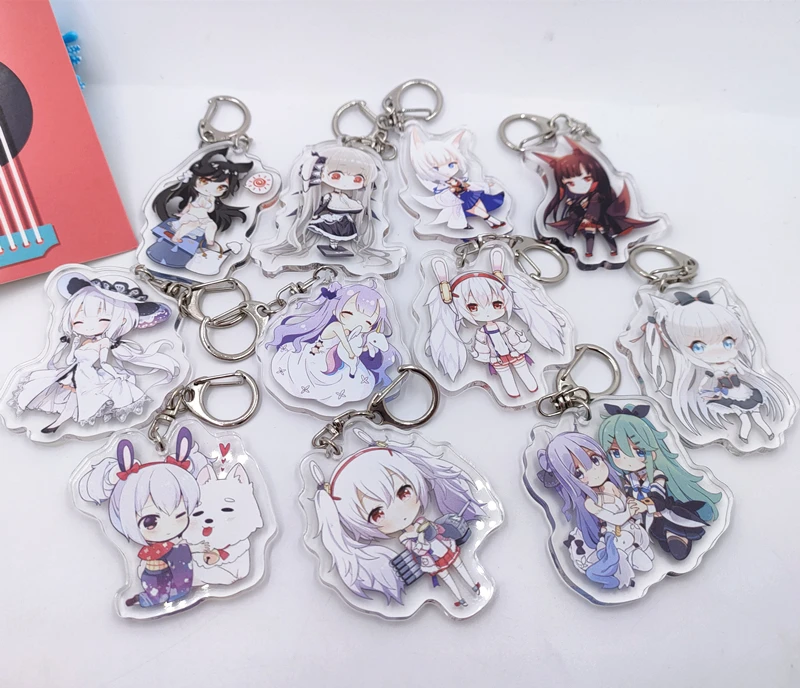 Брелок для ключей с мультяшным аниме прозрачный акриловый держатель сумкой