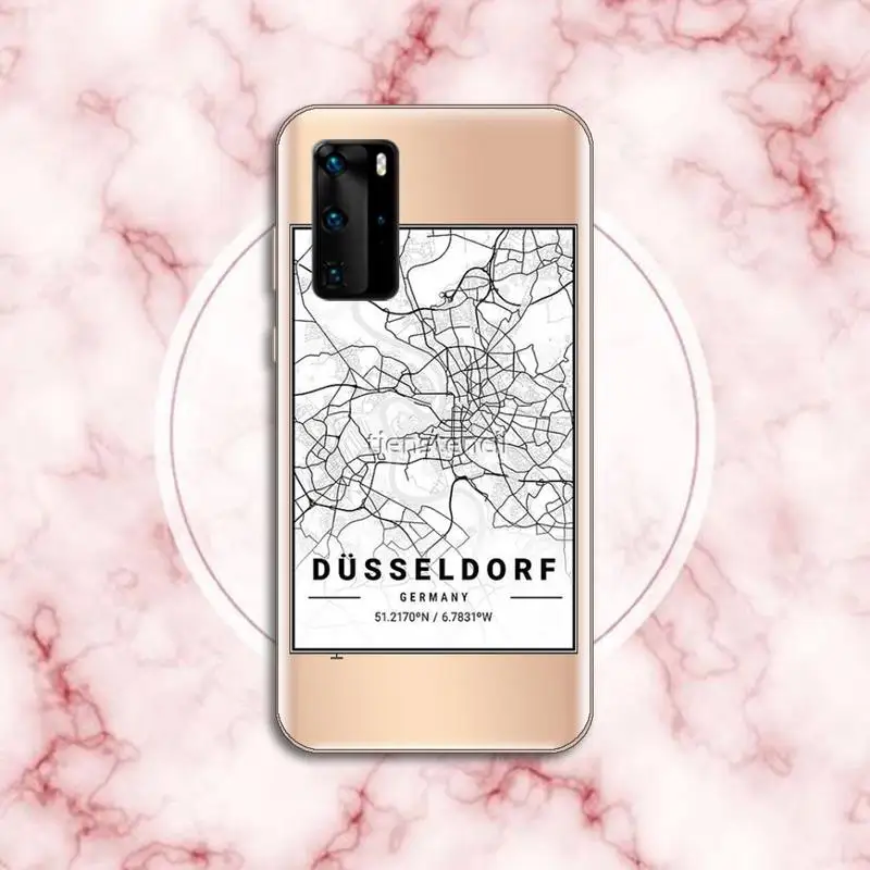 

Travel Country Sketch Exclusive City Map Phone Case Transparent for Huawei P honor 8 10i 20 30 40 smart 2019