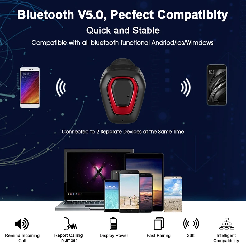 A7 TWS Беспроводная bluetooth-гарнитура стерео-гарнитура спортивные Bluetooth наушники с зарядным кабелем для Iphone Android PK X2T I7/i7s