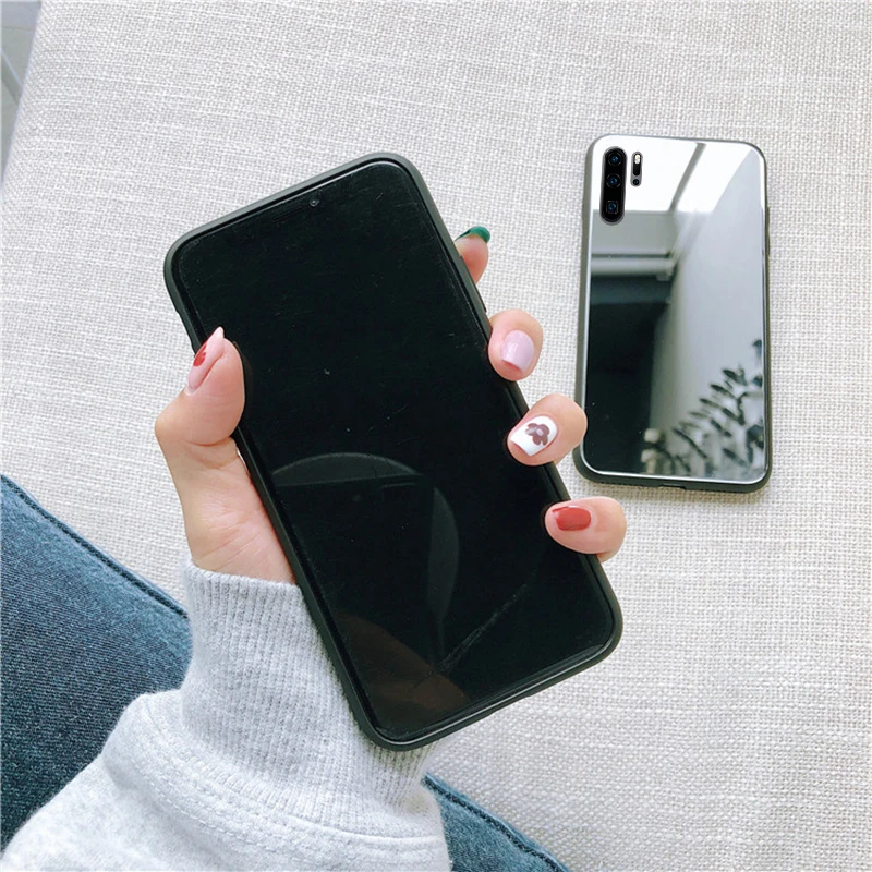 Полный зеркальный мягкий чехол КРЫШКА ДЛЯ HUAWEI Честь 7A 8A 7C 8C 8S 8X10 20 9 Lite 9x 10i P20 P30 Pro P30lite девушка чехол с металлическим эффектом
