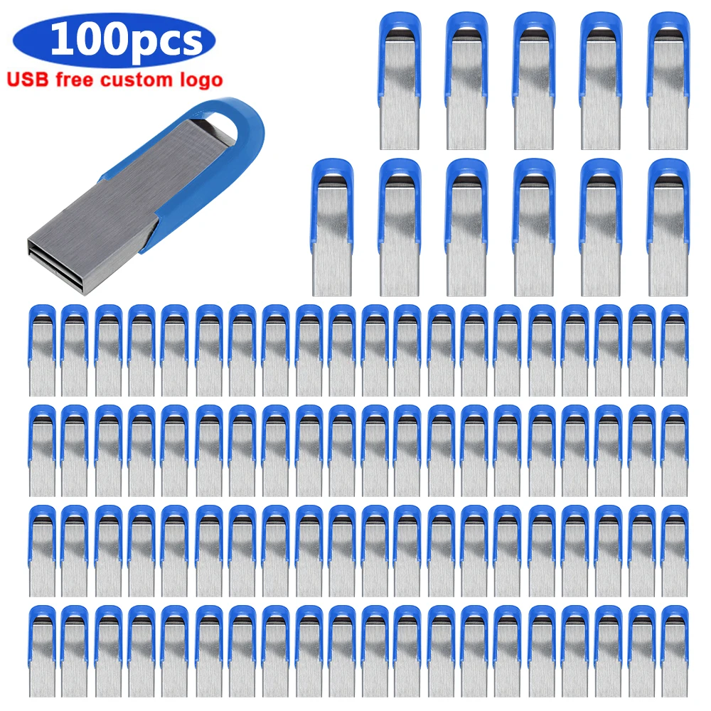 

Флеш-накопитель USB 100, 2,0 шт./лот, 16 ГБ, 8 ГБ, 4 Гб, 32 ГБ, 64 ГБ, 128 ГБ, металлическая карта памяти