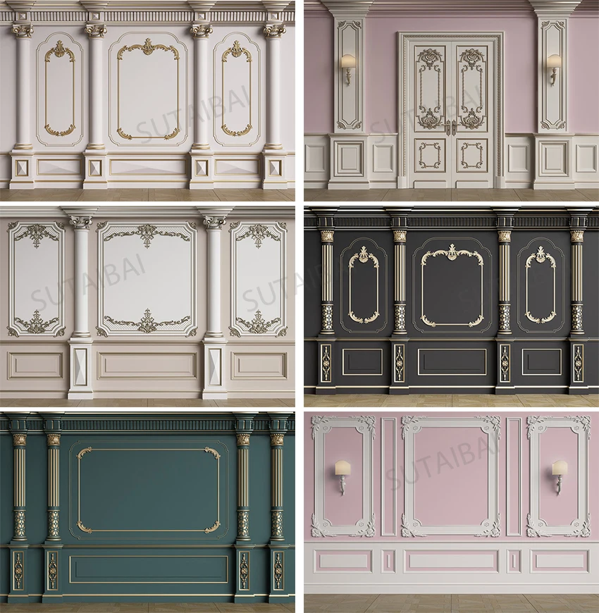 

Interior Brick Wall Photography Backdrop Vintage Elegant European Patterns Photo Background Baby Kids Portraits Studio Photocall