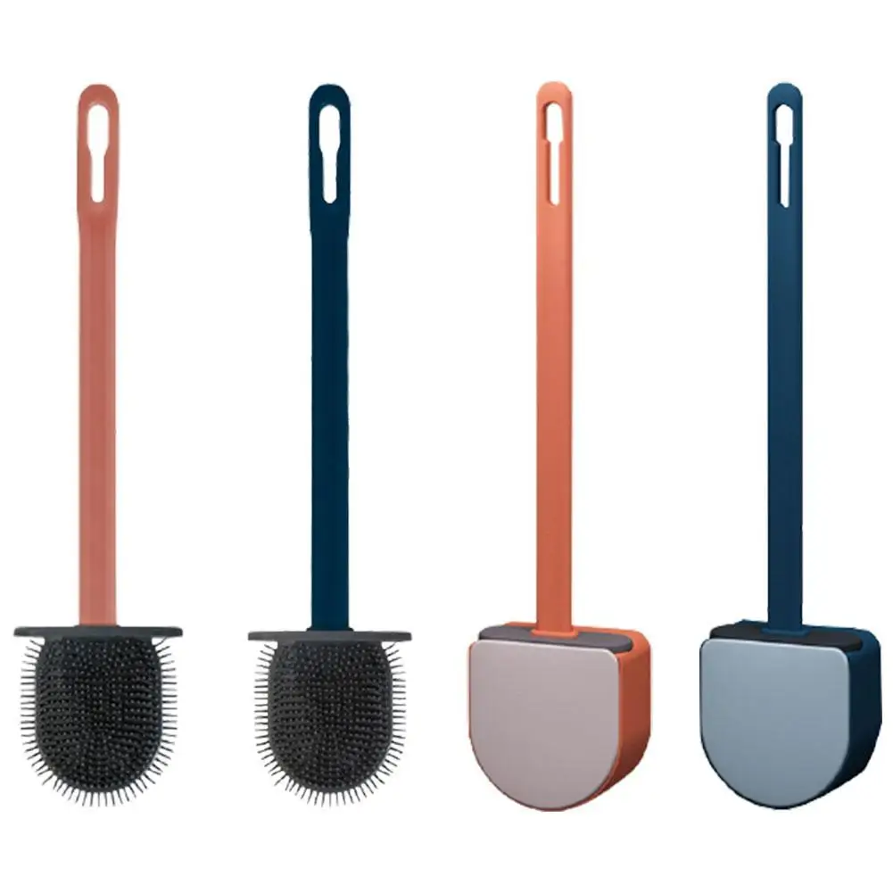

Silicone Toilet Brush Free Punch Wall Hanging Household Hair Handle No Dead Long Cleaning Angle Toilet Brush Gap Soft R3Q3