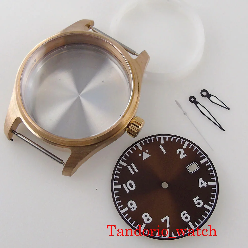 

Tandorio Brand 39mm Wristwatch Parts Case Solid Cusn8 Bronze Material 200m Water Resistance Watch Lume Dial Hand Sapphire Glass