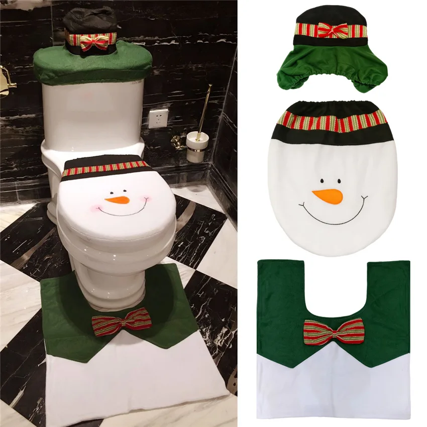 Noel Navidad 2019 чехол для унитаза Санта Клаус Natal набор ванной комнаты контурный ковер