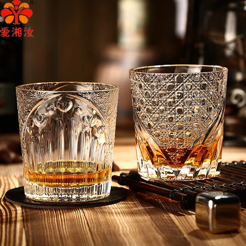 

Aixiangru Creative Japanese Thickened Glass Personality Vintage Glass Beer Glass Whiskey Glass Classic Ice Hockey Cup