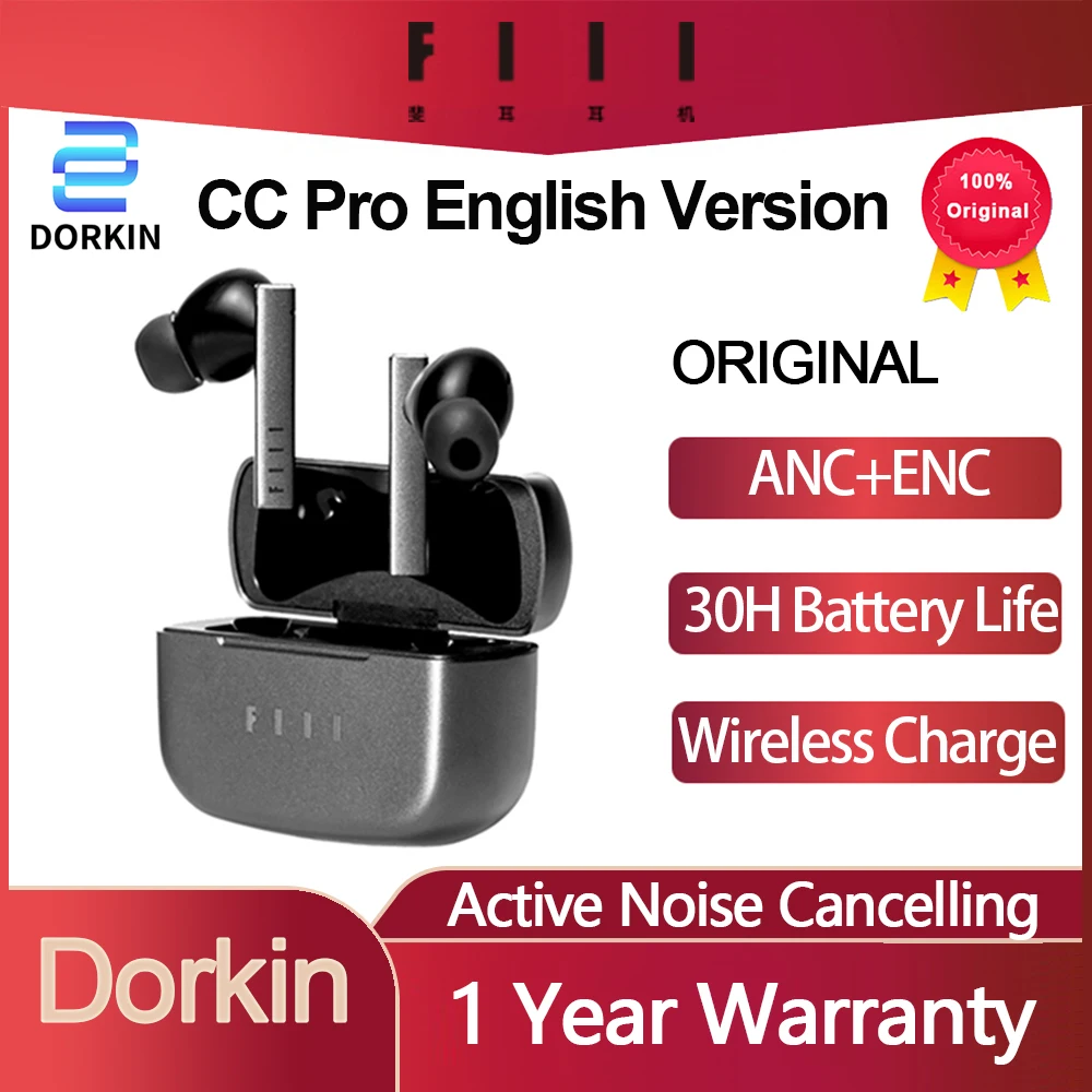 English Version FIIL CC Pro TWS Bluetooth Earbuds Active Noise Cancelling True Wireless Charging Earphone ANC Gaming Headset | Электроника